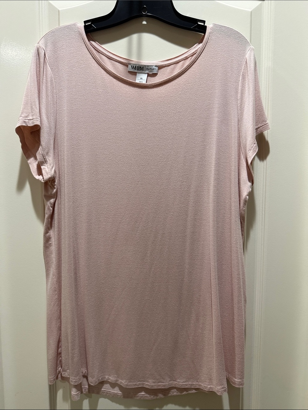 White House Black Market Blush Pink Short Sleeve Scoop Neck Top NWOT
